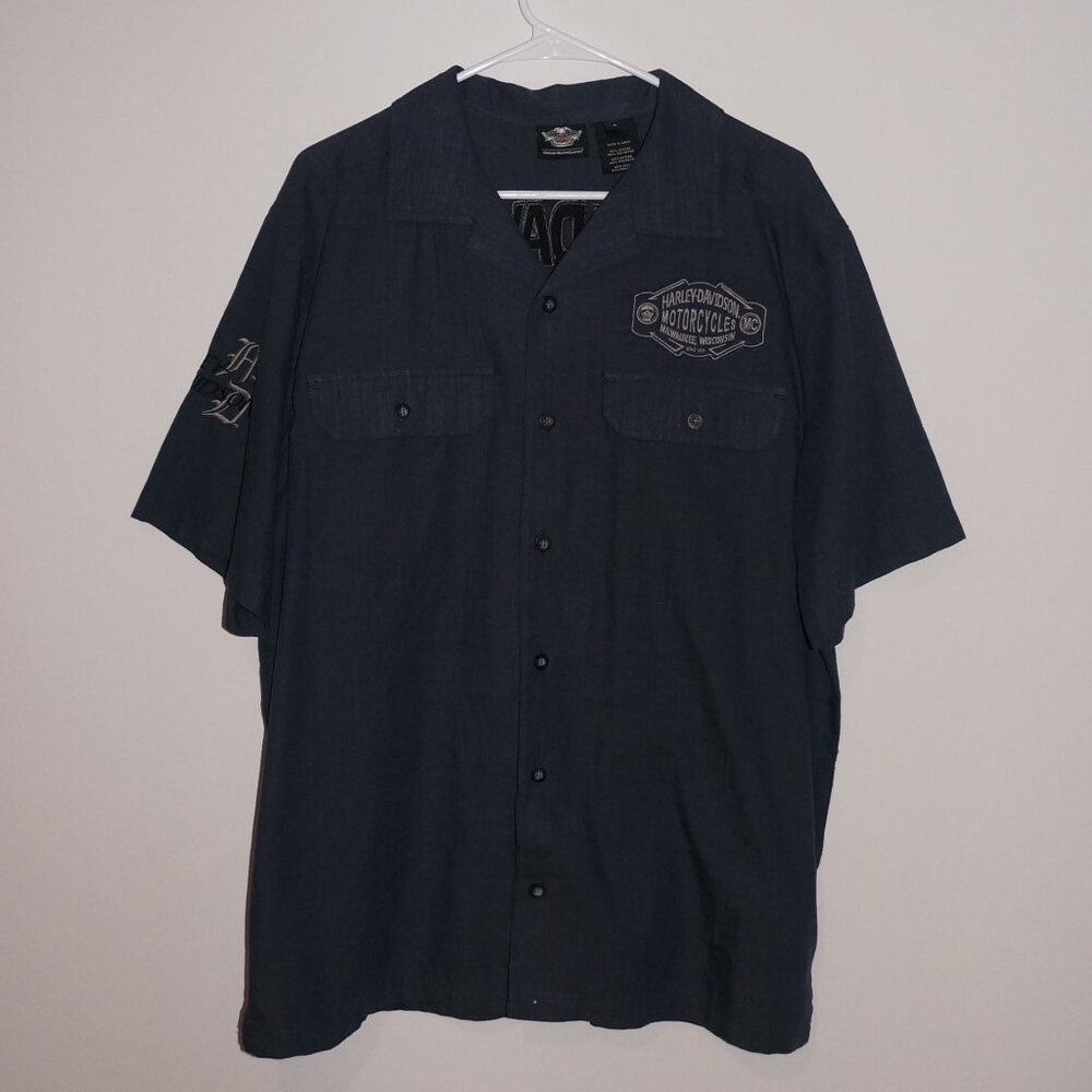 Harley-Davidson Button Down Short Sleeve Shirt Men's Size Large